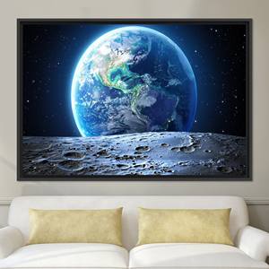 Art mural en verre trempé ciel étoilé - Panneau en toile imprimée, toile encadrée noire - Product Image 1