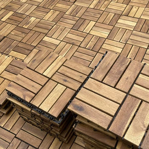 Dalles de terrasse en bois d'acacia antidérapantes, revêtement de sol en bois à emboîtement pour extérieur - Product Image 1