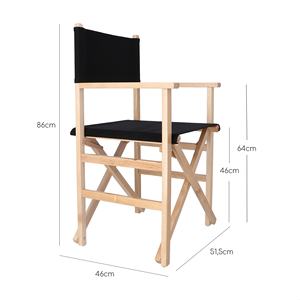 Sedia da Regista WELL HOME in Legno di Faggio con Finitura a Olio e Tela Nera 51x46x86 cm - Product Image 3