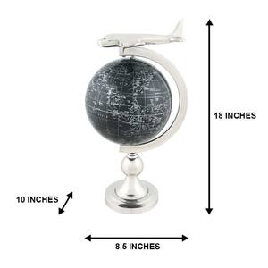 เครื่องบินบนโลกจำลองพร้อมฐานทองเหลือง ของตกแต่งแนวการบิน ขนาด 21.6 ล. x 25.4 ก. x 45.7 ส. - Product Image 5