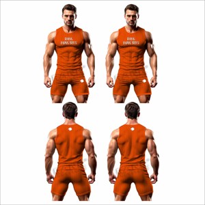 Conjunto de protección contra sarpullidos para hombres de alta calidad Conjunto de protección contra sarpullidos para hombres de talla grande Conjunto de protección contra sarpullidos para hombres de color naranja - Product Image 6