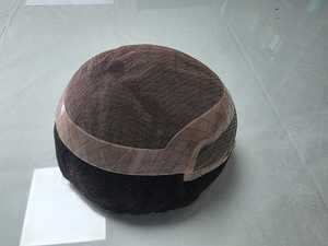 วิกผมผู้ชายแบบโมโนมีลูกไม้ด้านหน้าแบบมีวิกผมแบบเรีมีผ้าลูกไม้โปร่งใสแบบวิกผมแท้คุณภาพสูง - Product Image 3