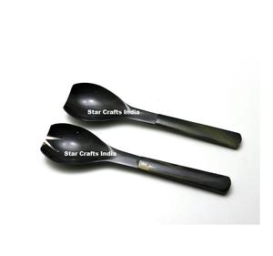 Juego de Cubiertos Hecho a Mano con Cuerno Natural, Servidor de Arroz y Ensalada de Cuerno, Cuchara para Servir, Vajilla, Juego de Cubiertos - Product Image 1