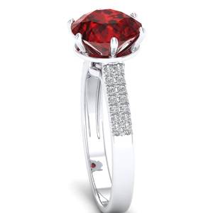 Anillos de Plata de Ley 925 Hechos a Medida por REYES, con Moissanita Certificada por GRA, Joyería Fina, Corte Redondo, 2.75 Quilates, Piedra Preciosa de Granate para Mujer - Product Image 3