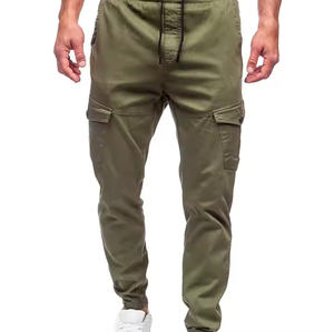 Pantalon Cargo de Fitness Style High Street pour Hommes Taille Moyenne Élastique Léger 100% Coton Bas de Jogging en Laine Toile Droite - Product Image 1