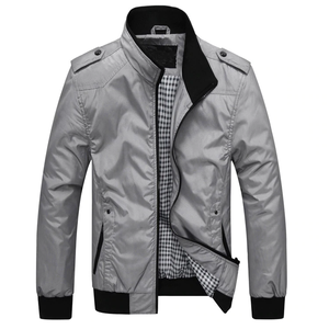 Blouson aviateur décontracté pour hommes en gros | Manteau slim de couleur unie | Vêtements d'extérieur printemps-automne à col montant 4XL - Product Image 3
