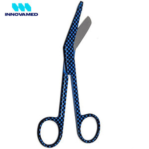 Innovamed Nouvelle arrivée Blue Checkers Lister Ciseaux à pansement en acier inoxydable 5.5 Ciseaux de chirurgie manuelle - Product Image 4