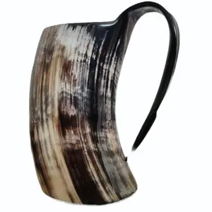 Taza de cuerno de búfalo natural de primera calidad, taza de cuerno vikingo para beber, pulida, sin fugas, apta para alimentos - Product Image 2