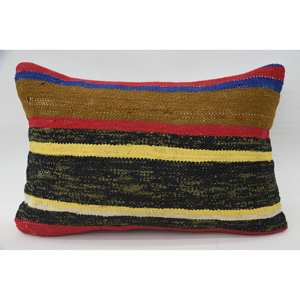 Coussin en laine patchwork Kilim multicolore 16x24 pouces Coussin décoratif Luxe Vintage Fluffy Leaves Pattern Portable Bedding - Product Image 1