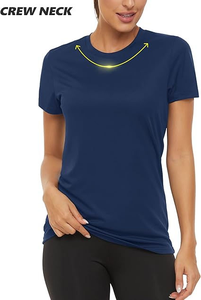 T-shirt pour femme à manches courtes en fibre de bambou 100% personnalisé avec logo imprimé style coréen anti-rides best-seller - Product Image 3