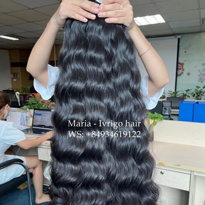 Natural wavy Human Remy Hair Quality Unprocessed Cuticle Aligned Virgin Weft Straight & Curly Hair Best Single Weft - Product Image 1