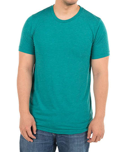 Vente en gros t-shirt ODM pour hommes en trois mélanges 50% polyester 25% coton 25% rayonne couleur chinée logo personnalisé sérigraphie 100% toile - Product Image 3