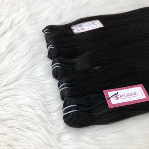 Calidad de lujo 20 pulgadas recto 100% Remy Top Color natural máquina trama extensión del pelo - Product Image 5