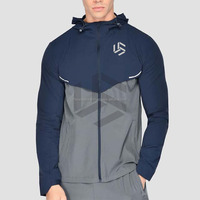 Ensemble de survêtement de printemps 2 pièces, coupe jogging, effet délavé vintage, avec coupe-vent léger à capuche, grande taille, couleur unie, OEM