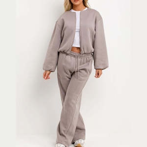 Últimos Conjuntos Deportivos Casuales de Felpa 100% Algodón para Mujer, Ropa Deportiva Holgada de Alta Calidad, Conjunto Deportivo Transpirable y Moderno para Mujer - Product Image 6