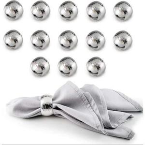 Polished Aluminum Napkin Rings with Pearl Embellishments Eco-Friendly for Elegant Wedding and <b>Party</b> <b>Table</b> Settings - Product Image 3