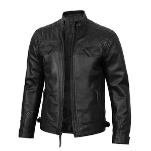 Veste en cuir de haute qualité Nouvelle mode Vestes en cuir personnalisées Veste en cuir lisse pour homme en plein air - Product Image 5