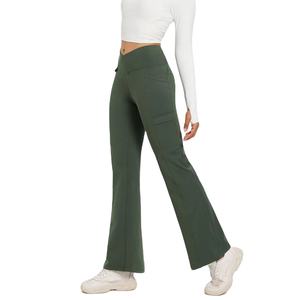 <b>Women's</b> Flare Sweatpants Custom Wide Leg <b>Baggy</b> Track Pants With Pocket French Terry Mid Waist Straight Leg Sweatpants <b>for</b> <b>Women</b> - Product Image 4