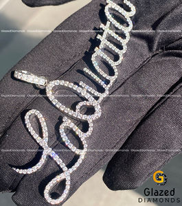 Nouveau Modish entièrement glacé personnalisé lettre Hip Hop pendentif rond brillant laboratoire cultivé VVs clarté pendentif en argent Sterling 925 - Product Image 2