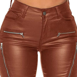 กางเกงหนังผู้หญิงสีล้วนกันน้ำดีไซน์มืออาชีพกางเกงหนัง2025สไตล์ใหม่ - Product Image 6