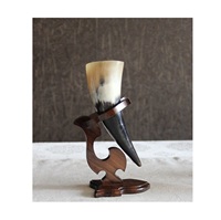 Corne à boire artisanale Viking Raw Love, sculptée rustique, au toucher réel, style guerrier médiéval, authentique récipient naturel pour hydromel