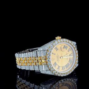 Reloj de Lujo Exclusivo con Incrustaciones de Moissanita Estilo Hip Hop para Hombre, con Esfera Dorada con Diamantes, Reloj Premium de Estilo Moderno - Product Image 2