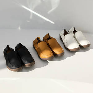 [JSHOE] Zapatos de Mujer de Piel Vacuna con Banda Elástica, Sin Cordones, Tacón Bajo de 4 cm, Cómodos, Casuales, para Caminar - Product Image 4