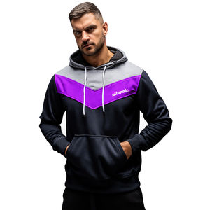 Venta al por mayor de color sólido de peso pesado de talla grande para hombre sudaderas con capucha 350 GSM algodón polar en blanco con capucha hombres pulóver sudaderas con capucha - Product Image 1