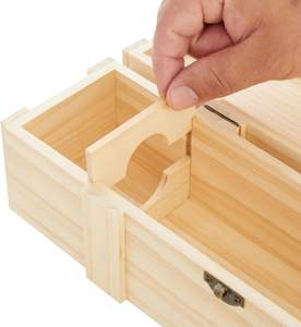 Wooden Wine <b>Box</b> for Split or Demi Wine Bottles, Single Wine <b>Gift</b> <b>Box</b> with Clasp for Birthday Party <b>Gifts</b>, Housewarming, <b>Wedding</b> - Product Image 6