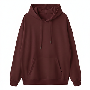 Sudadera con Capucha para Hombre, Nueva Moda Primavera Otoño, Manga Larga, Informal, con Color Sólido y Bolsillo, Estilo Tejido Fino - Product Image 1