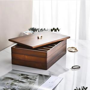Classic <b>Wooden</b> Jewelry <b>Box</b> with Divided Columns Elegant Storage Organizer for Rings Earrings Bracelets and <b>Keepsakes</b> From India - Product Image 3