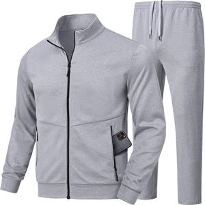 Conjunto de dos piezas para hombre liso a granel, estampado personalizado, deportivo, poliéster, algodón, Unisex, chándales para correr, de gran tamaño, ajustado, para hombre - Product Image 1