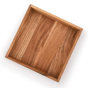Plateau en bois naturel de forme carrée des meilleurs plateaux en bois fabriqués à la main pour le service des aliments - Product Image 2