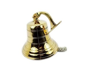 Campana de barco de latón puro y macizo de alta calidad náutica en uso para colgar en la pared y decoración del hogar Vintage en acabado de latón antiguo - Product Image 2