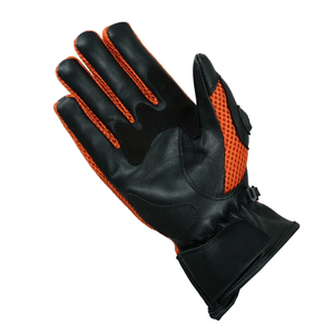 Men's Summer Air Vent Motorbike Mesh Textile & Leather Gloves Motorcycle Auto Racing Wear Genuine Red & Black Gloves For Men - Product Image 3