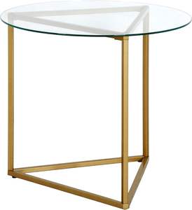Vintage Round Gold Coffee <b>Table</b> Mid Century Modern Living Room End <b>Table</b> with 2 Rotating Shelves <b>Side</b> <b>Table</b> Elegant Sofa <b>Table</b> - Product Image 2