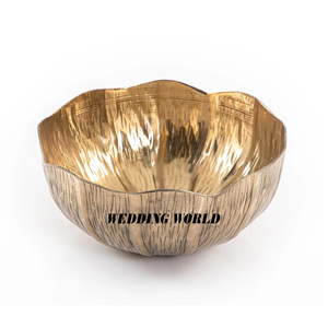 Tazón de Chocolate de Aluminio con Acabado Dorado, Forma Redonda, Decorativo, Clásico, Elegante, de Diseño, Nuevo - Product Image 1