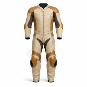 Traje de Cuero para Motociclismo, Mono de Protección para Motocicleta en Color Bronceado, Logotipo Personalizado, Ropa de Motociclista al por Mayor - Product Image 2