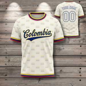 Maglia da Calcio Unisex Colombia WC 2023 con Motivo Bandiera, Top per Tifosi, Regalo per il Giorno della Partita, Diverse Taglie - Product Image 1