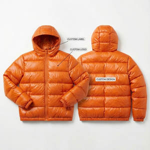 Veste d'hiver matelassée brillante pour homme, manteau en duvet d'oie à capuche, veste matelassée à bulles, logo personnalisé, usine OEM/ODM - Product Image 4
