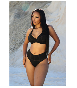 Bas de bikini sexy noir à bretelles et coupe haute, style classique parfait, vente en gros, HOT, 1 pièce - Product Image 1