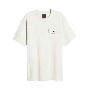 Blanco Magliette Streetwear Camiseta para hombre de gran tamaño cuello redondo manga corta suelta ajuste algodón Casual moda básica camiseta - Product Image 1