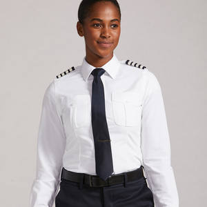 Unisex <b>Long</b> <b>Sleeve</b> Airline Pilot <b>Shirt</b> Uniform High Quality <b>Polo</b> Collar Customizable Colors Logo Bangladesh Manufacturer - Product Image 1