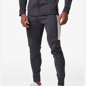 Joggers durables de haute qualité pour hommes Taille élastiquée et panneau latéral contrasté en blanc avec poches Vente en gros - Product Image 1