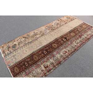 พรมขนาด 3.8x7.9 ฟุต, พรมวินเทจตุรกี, พรมขนสัตว์สีน้ำตาล - Product Image 1