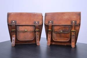 Juego de 2 alforjas deportivas de estilo personalizado con bolsa lateral de cuero marrón grande para motocicleta de viaje - Product Image 2