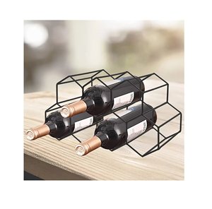 Wire Design Metal Wine Bottle Storage Holder Silver Counter Top Wine Rack <b>Freestanding</b> Wine Shelf for <b>Bar</b> Accessories - Product Image 5