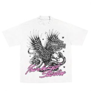 Camiseta de gran tamaño con lavado ácido de fabricantes OEM para mujer, camiseta Vintage con estampado personalizado, camiseta gráfica de gran tamaño de algodón pesado - Product Image 2