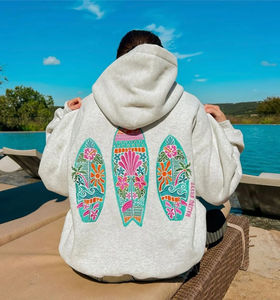 เสื้อฮู้ดถักแบบสวมหัวมีเชือกรูดสำหรับผู้หญิงดีไซน์ใหม่สำหรับฤดูหนาวขายส่งบล็อกสี - Product Image 3