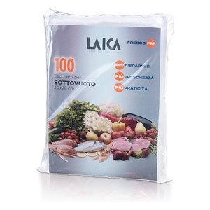 <span class=keywords><strong>Sacchetti</strong></span> <span class=keywords><strong>sottovuoto</strong></span> <span class=keywords><strong>Laica</strong></span> FRESCO PIU 20x28 cm Modello VT3501 Confezione da 100 pezzi - Product Image 1